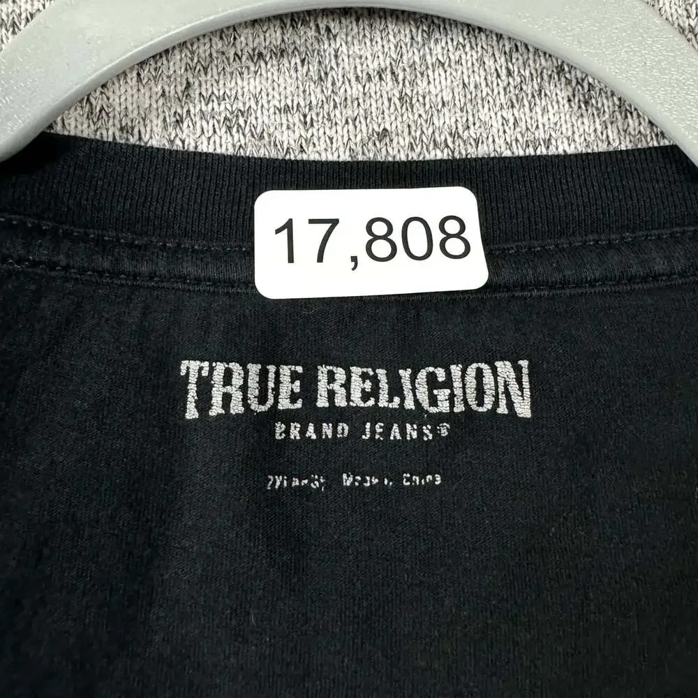 True Religion Men's Size 2XL Black Short Sleeve Crewneck Graphic T-Shirt